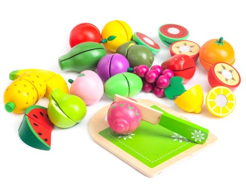 Drewniane owoce do krojenia 20szt ECOTOYS Drewniane owoce do krojenia 20szt ECOTOYS