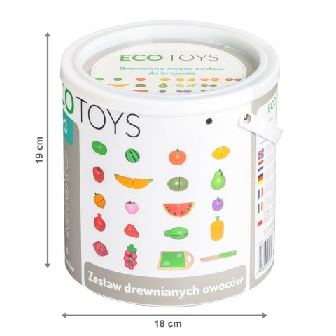 Drewniane owoce do krojenia 20szt ECOTOYS Drewniane owoce do krojenia 20szt ECOTOYS