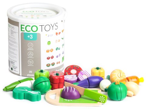 Drewniane warzywa do krojenia 20szt ECOTOYS Drewniane warzywa do krojenia 20szt ECOTOYS
