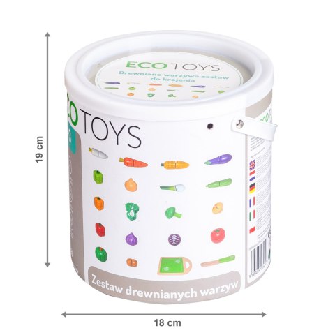 Drewniane warzywa do krojenia 20szt ECOTOYS Drewniane warzywa do krojenia 20szt ECOTOYS