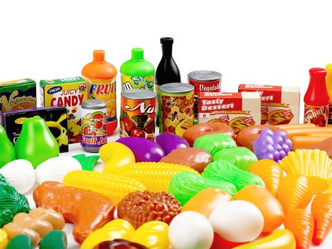 Plastikowe warzywa owoce do kuchni 120 szt Plastikowe warzywa owoce do kuchni 120 szt