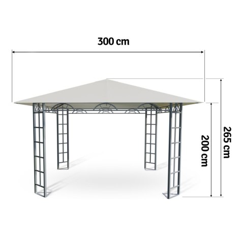 Beżowy pawilon ogrodowy 3x3m 4934 Beżowy pawilon ogrodowy 3x3m 4934