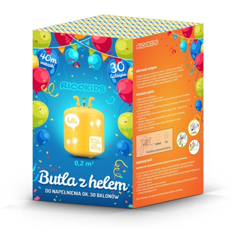 Butla z helem 0,20m3 z balonami i wstążką Butla z helem 0,20m3 z balonami i wstążką