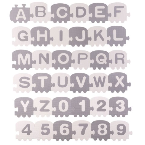 Duża mata piankowa, puzzle, pociąg, literki 36 szt. Duża mata piankowa, puzzle, pociąg, literki 36 szt.