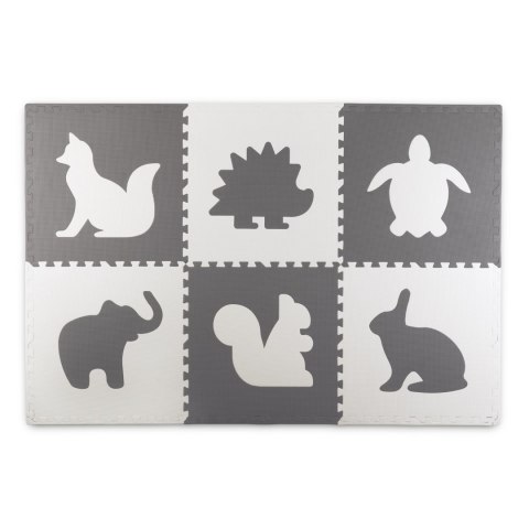 Duża mata piankowa, puzzle, zwierzątka białe i szare 6 szt. Duża mata piankowa, puzzle, zwierzątka białe i szare 6 szt.