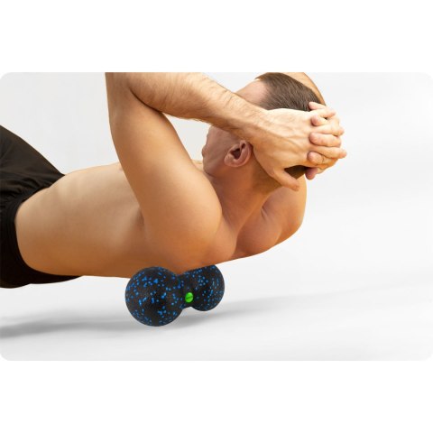 Podwójna piłka do masażu i fitness NS-966 czarno-niebieska Podwójna piłka do masażu i fitness NS-966 czarno-niebieska