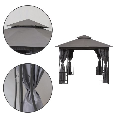 Namiot pawilon ogrodowy 2w1 3x3 m moskitiera i pełne ściankiMultiGarden