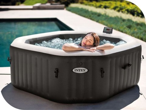 Nadmuchiwane jacuzzi ośmiokątne hydromasaż 4 os. 180x71 cm akcesoria premium INTEX 28458