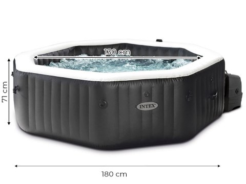 Nadmuchiwane jacuzzi ośmiokątne hydromasaż 4 os. 180x71 cm akcesoria premium INTEX 28458
