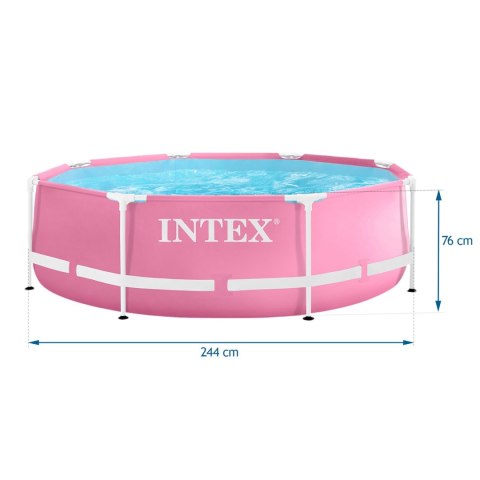 Basen stelażowy okrągły dla dzieci 244x76 cm różowy INTEX 28290 Basen stelażowy okrągły dla dzieci 244x76 cm różowy INTEX 28290