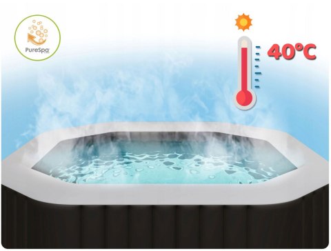 Nadmuchiwane jacuzzi kwadratowe hydromasaż 6 os. 196x71 cm akcesoria premium INTEX 28452