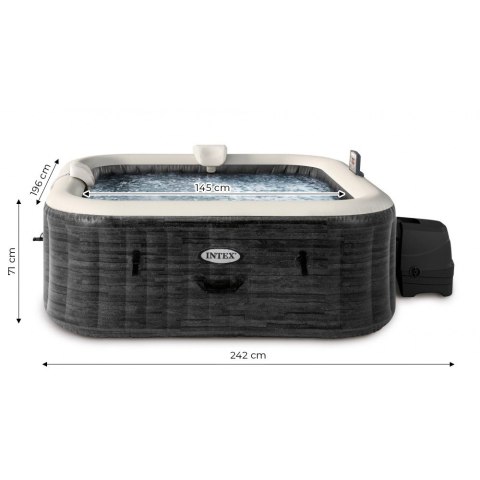 Nadmuchiwane jacuzzi kwadratowe hydromasaż 6 os. 196x71 cm akcesoria premium INTEX 28452