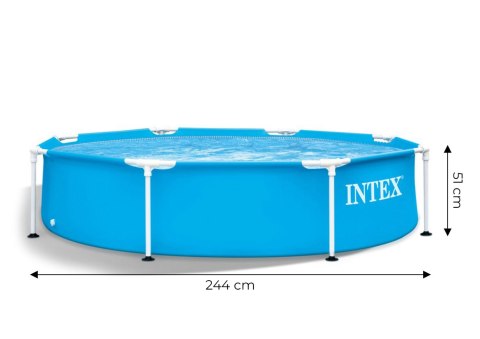Basen ogrodowy stelażowy okrągły 244x51 cm Metal Frame INTEX 28205 Basen ogrodowy stelażowy okrągły 244x51 cm Metal Frame INTEX 28205