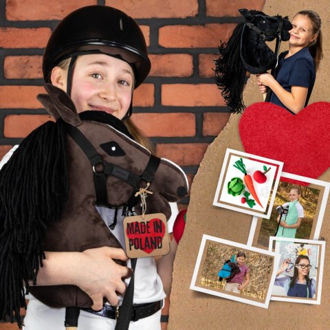 Zestaw Skippi - Hobby Horse Gniady - Derka szary i brąz - Kantar c-zielony Zestaw Skippi - Hobby Horse Gniady - Derka szary i brąz - Kantar c-zielony