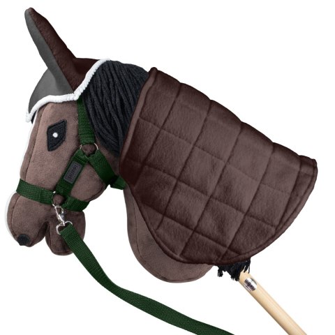 Zestaw Skippi - Hobby Horse Gniady - Derka szary i brąz - Kantar c-zielony Zestaw Skippi - Hobby Horse Gniady - Derka szary i brąz - Kantar c-zielony