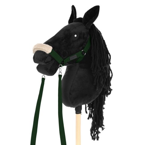 Zestaw Skippi - Hobby Horse czarny i dodatkowy kantar - ciemny zielony Zestaw Skippi - Hobby Horse czarny i dodatkowy kantar - ciemny zielony