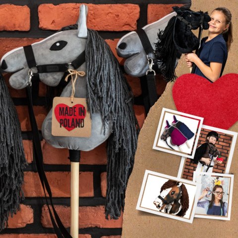 Zestaw Skippi - Hobby Horse szary i dodatkowy kantar - jasny zielony Zestaw Skippi - Hobby Horse szary i dodatkowy kantar - jasny zielony