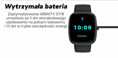 Smartwatch Damski GRAVITY GT18-1 Różowy Pasek Silikonowy + Czarny Pasek Smartwatch Damski GRAVITY GT18-1 Różowy Pasek Silikonowy + Czarny Pasek