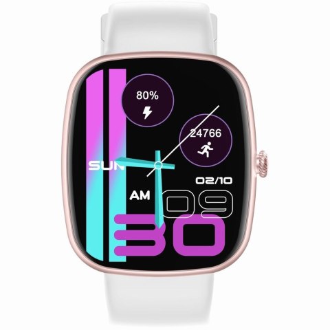 Smartwatch Damski GRAVITY GT18-2 Różowy Pasek Silikonowy + Biały Pasek Smartwatch Damski GRAVITY GT18-2 Różowy Pasek Silikonowy + Biały Pasek