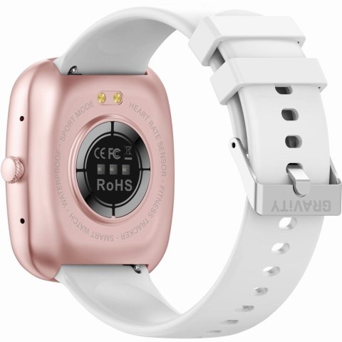 Smartwatch Damski GRAVITY GT18-2 Różowy Pasek Silikonowy + Biały Pasek Smartwatch Damski GRAVITY GT18-2 Różowy Pasek Silikonowy + Biały Pasek