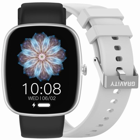 Smartwatch Damski GRAVITY GT18-5 Czarny Pasek Silikonowy + Szary Pasek Smartwatch Damski GRAVITY GT18-5 Czarny Pasek Silikonowy + Szary Pasek