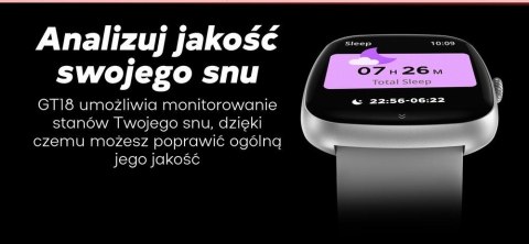 Smartwatch Damski GRAVITY GT18-5 Czarny Pasek Silikonowy + Szary Pasek Smartwatch Damski GRAVITY GT18-5 Czarny Pasek Silikonowy + Szary Pasek