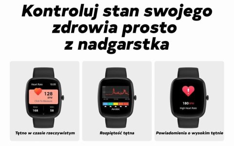Smartwatch Damski GRAVITY GT18-5 Czarny Pasek Silikonowy + Szary Pasek Smartwatch Damski GRAVITY GT18-5 Czarny Pasek Silikonowy + Szary Pasek