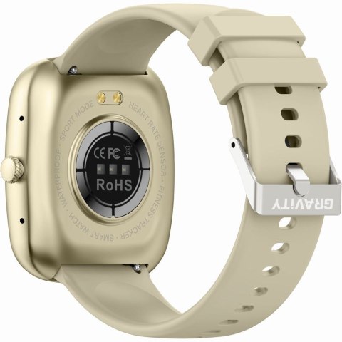 Smartwatch Damski GRAVITY GT18-7 Beżowy Pasek Silikonowy + Czarny Pasek Smartwatch Damski GRAVITY GT18-7 Beżowy Pasek Silikonowy + Czarny Pasek