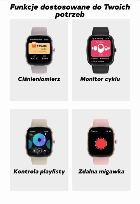 Smartwatch Damski GRAVITY GT18-7 Beżowy Pasek Silikonowy + Czarny Pasek Smartwatch Damski GRAVITY GT18-7 Beżowy Pasek Silikonowy + Czarny Pasek