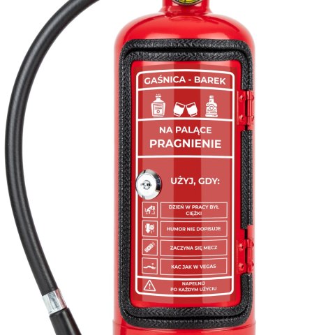 Gaśnica Mini Barek - Na palące pragnienie - prezent na kawalerski urodziny Gaśnica Mini Barek - Na palące pragnienie - prezent na kawalerski urodziny